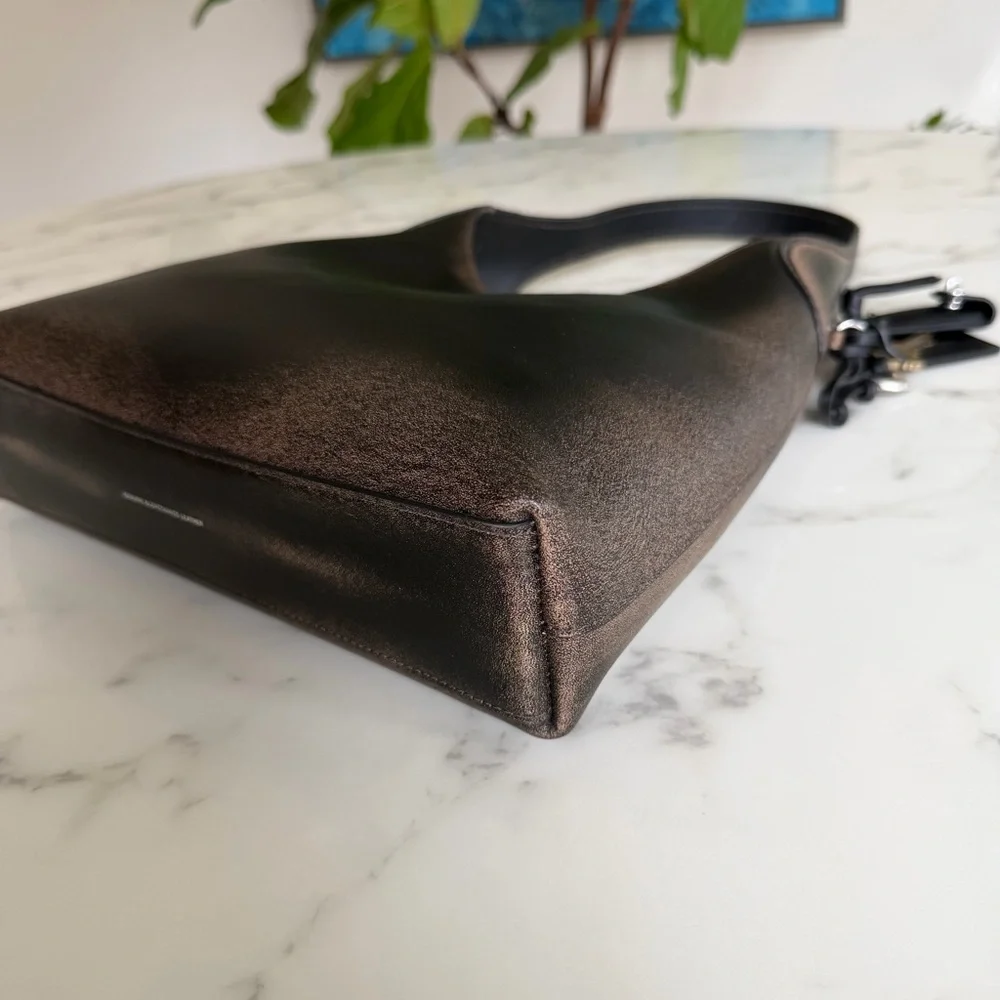 Coach Brooklyn Shoulder Bag 28 In Loved Leather Silver Black Brown CBH44 Ergo - Picture 11 of 16